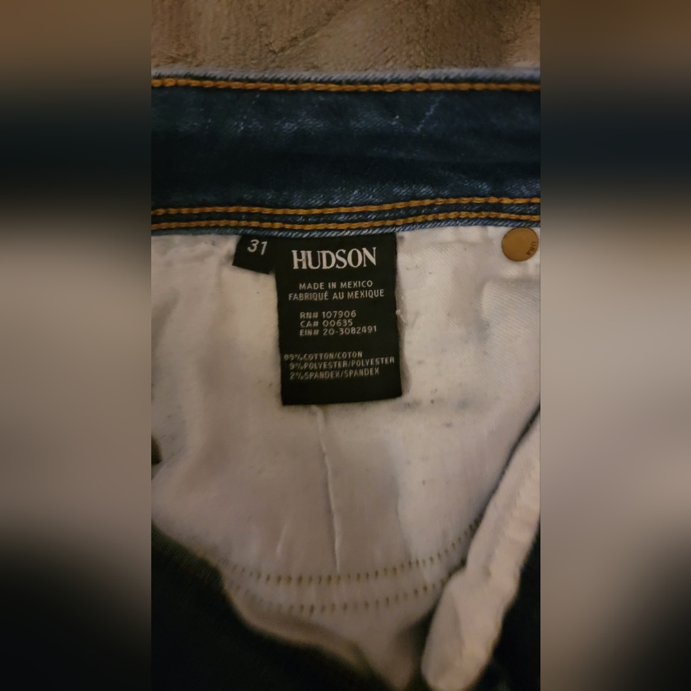 Hudson Jeans Blue Distressed Jean Shorts - Picture 6 of 7